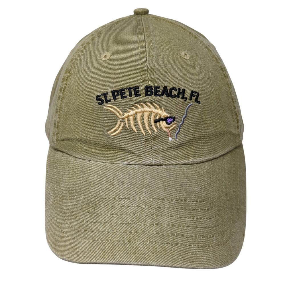 St. Pete Beach FL Slideback Baseball Cap Green OS Adjustable Royal Resortwear